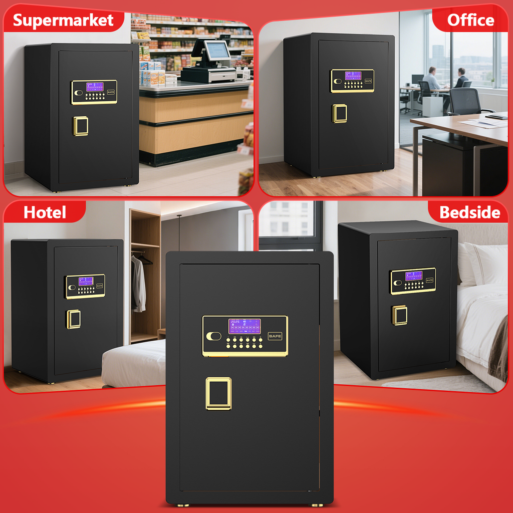 Gemaisil 5.5 Cuft Large Safe Box, Security Home Safe with Interior Safe Lock Box & Fireproof Document Bag