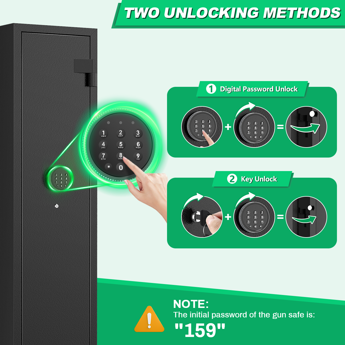 BESAFETY 2-4 Long Gun Safes, Gun Cabinets for Home Storage of Rifle and Pistols, Quick Access Rifle Safe with Alarm System & Gun Racks