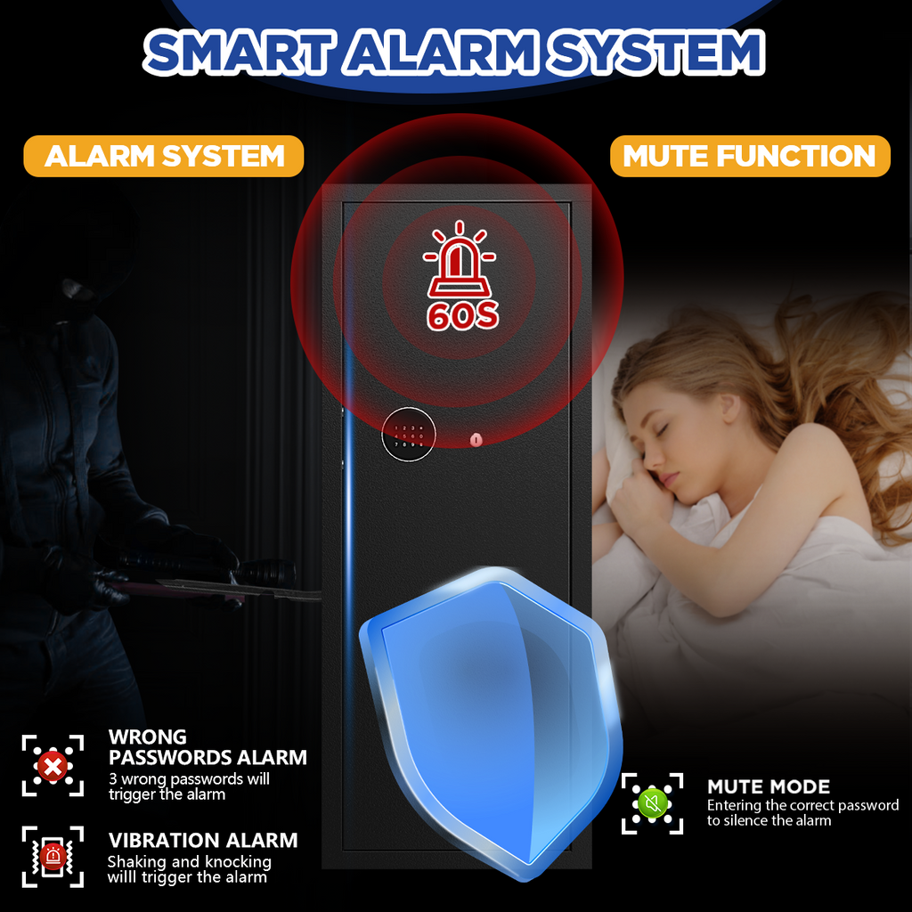 RYCUZO 12-15 Gun Cabinet, Quick Access Long Gun Safe for Home Rifles and Pistols, Large Unassembled Rifle Safe with Removable Shelves, Digital Keypad, Pegboard