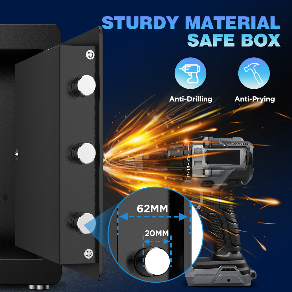 Gemaisil 2.5 Cuft Safe Box for Home, Electronic Safe with Digital Keypad, Safe with Fireproof Bag & Adjustable Shelf(Black)