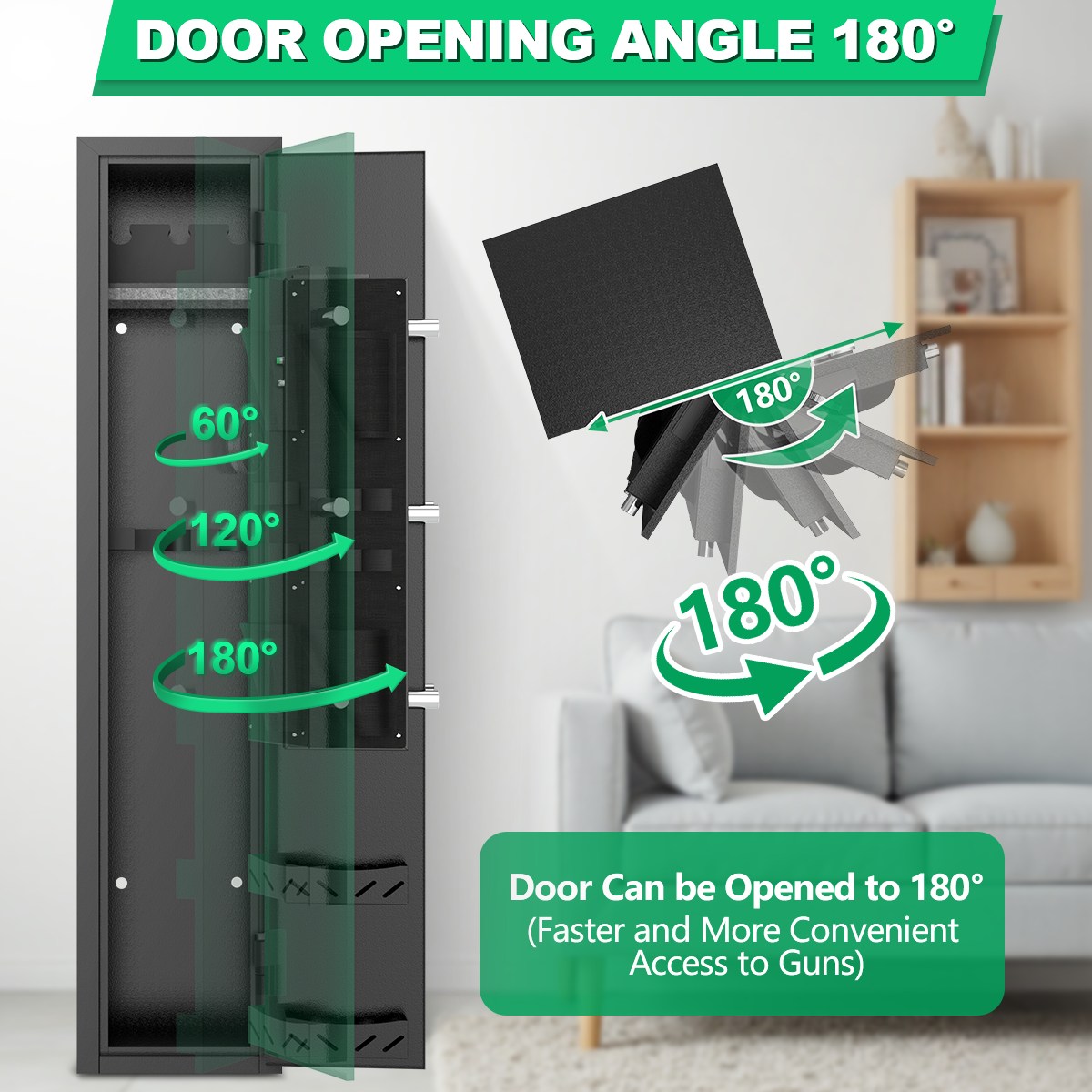 BESAFETY 2-4 Long Gun Safes, Gun Cabinets for Home Storage of Rifle and Pistols, Quick Access Rifle Safe with Alarm System & Gun Racks