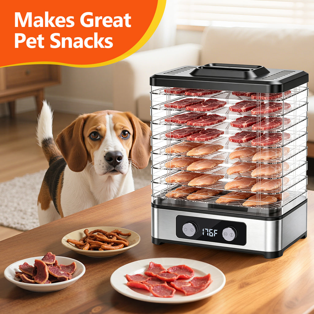 ODKDY Food Dehydrator, 8 Trays Electric Dehydrated Dryer with Adjustable 48H Timer & 95-176℉ Temperature Control, Dehydrator for Food and Jerky, Fruits, Veggies, Pet Treat
