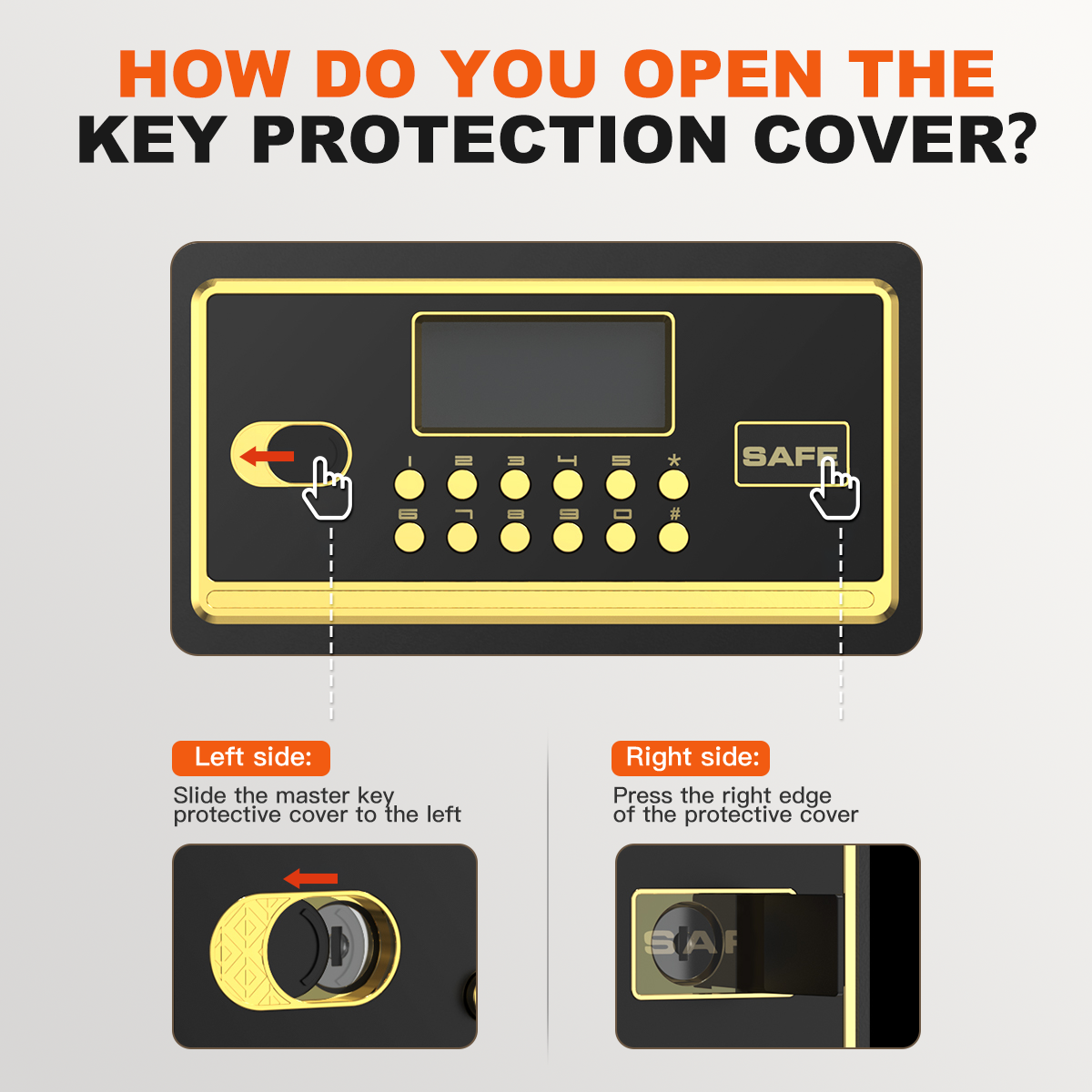 RYCUZO 2.5 Cuft Safe Box, Digital Keypad Home Security Safe With Fireproof Waterproof Bag & Adjustable Shelf