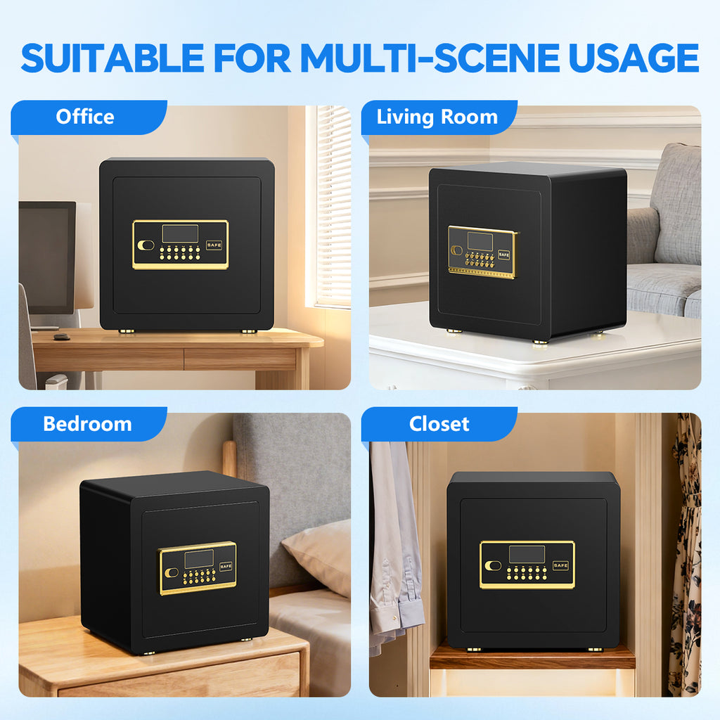 Gemaisil 2.5 Cuft Safe Box for Home, Electronic Safe with Digital Keypad, Safe with Fireproof Bag & Adjustable Shelf(Black)