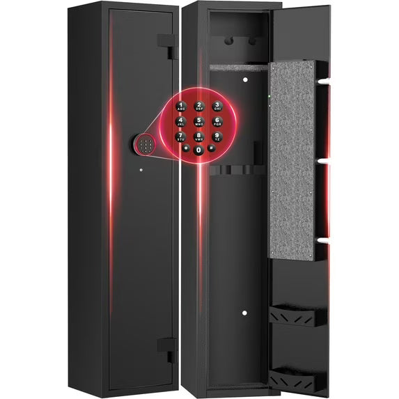 SYSENFO 2-4 Long Gun Safes, Gun Cabinets for Home Storage of Rifle and Pistols, Quick Access Rifle Safe with Alarm System & Gun Racks